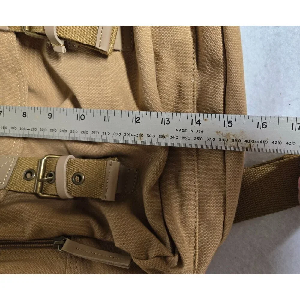 Bestek Canvas Messenger Bag For Cameras W/ Adjustable Strap & Buckles Khaki‎